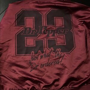 Dr Pepper Women's Bomber Jacket - Maroon jacket a medium shirt a large